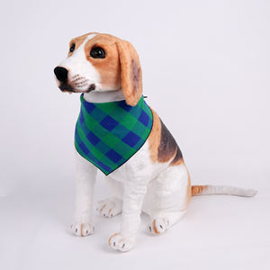 ผ้ากันเปื้อนลายสก็อตสีเขียวและสีน้ำเงินสำหรับสัตว์เลี้ยงผ้าพันคอสามเหลี่ยมสำหรับสุนัขและแมวขนาดเล็ก - Product Image 3