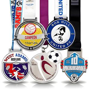High Quality Custom Metal <b>Craft</b> Souvenir <b>Gift</b> Engraved Logo 2d 3d Sports Baseball Football Award Medal with Ribbon - Product Image 1