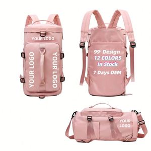 Mochila de Viaje Rosa Personalizada de 20-35L, Impermeable, de Tela Oxford, con Correa Ajustable, Unisex, Cierre de Cremallera, con Diseño de Letras - Product Image 1