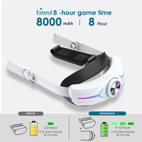 Sangle Elite de haute qualité pour accessoires Meta Oculus Quest 3/Quest3S avec batterie 8000 mAh écouteur RGB lumière VR serre-tête