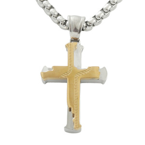 Men's Stainless Steel <b>Cross</b> Pendant Necklace Geometric Design Punk Style 120194 - Product Image 2
