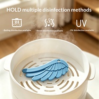 Nouvel Arrivage Original : Collier de dentition sensoriel en silicone Ailes d'ange, jouet apaisant à mordre pour enfants de 0 à 24 mois
