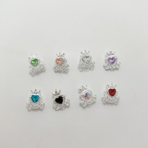 Heart Crown Charms With Zircon Inlay Bezel Setting DIY Jewelry Accessories For <b>Bracelet</b> <b>Phone</b> Chain Unisex Everyday Wear - Product Image 1