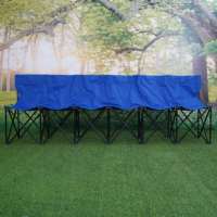 Hitree Portable 6 places Sports d'équipe banc de touche avec dos et sac de transport pour équipe sportive Camping bancs pliants chaises