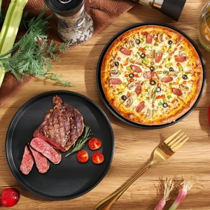 Poêle à pizza ronde en fonte, poêle à frire pour camping, restaurant, barbecue, cuisson au four, sur la cuisinière ou le barbecue - Product Image 6