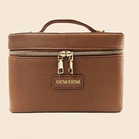 Tendance, Vente Flash : Trousse de Maquillage Premium en Cuir PU Vegan Effet Galet, Personnalisable avec Logo, Portable, pour Voyage, avec Séparateurs