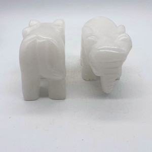 <span class=keywords><strong>Elefantes</strong></span> <span class=keywords><strong>de</strong></span> Jade Blanco Natural <span class=keywords><strong>de</strong></span> Fengshui para Decoración del Hogar, Venta al por Mayor - Product Image 4