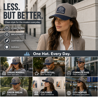 Casquettes de camionneur personnalisées brodées, dos en maille, structurées, gris marine, avec patch appliqué, couronne haute, pour usage urbain et extérieur, vente en gros