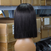 Pelucas de Cabello Vietnamita 12A, Pelucas Bob Lisas SDD, 10, 12, 14 Pulgadas, Negro Natural, Cabello Humano 100%, Venta al Por Mayor de Fábrica