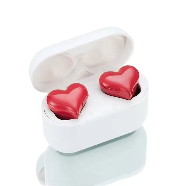 Heart Shaped Design Earphones with Large Capacity Battery TWS Earbuds, High-quality Wireless Music TWS Headphones