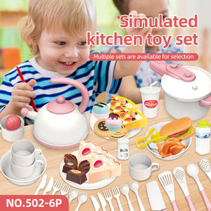 Jouets de cuisine en plastique de style européen personnalisés, jeux de simulation, ensembles de vaisselle, jouets éducatifs pour bébés, jouets alimentaires pour jeux de rôle - Product Image 4