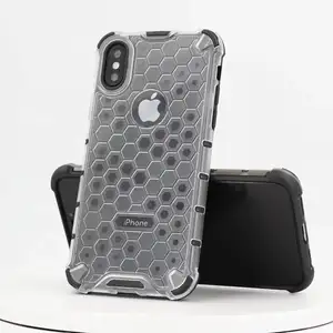 Casing Penutup Ponsel 2 In 1 Tahan Guncangan Aksesori Telepon Sarang Lebah Bergaya untuk Apple iPhone Xs Max Xr 11 Pro 12 Mini 5.4"