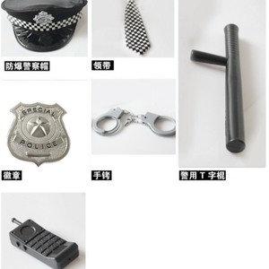 Ensemble de jouets de rôle de <span class=keywords><strong>policier</strong></span> pour enfants, accessoire de costume en plastique unisexe - Product Image 3