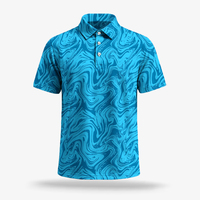 Polo de performance pour homme avec logo personnalisé, motif imprimé, séchage rapide, manches courtes, léger, idéal pour le golf et l'été