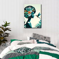 Impression sur toile de portrait de femme africaine, peinture sur toile 40x60cm, art mural moderne pour chambre à coucher, salle à manger, encadré/non encadré
