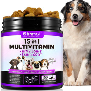 Oimmal 15 en 1 Multivitamines pour chiens pour les soins de la peau des chiens et la santé cardiaque Supplément alimentaire pour animaux de compagnie Comprimés à croquer - Product Image 1
