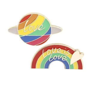 Lgbtq Pin Broche Gay Pride Lesbische Pride Pinnen Hart Vlag Label Pins Sport Messing Souvenir Usa Geschilderd 4 Color Cn; Jia Qem