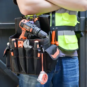 Trousse d'outils de construction personnalisée, organisateur de support, rangement, sac à outils pour ceinture électrique à usage intensif en polyester 1680D