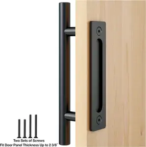 Zinc Alloy Recessed Door Handle Lock Invisible Wooden Sliding Barn Doors Locks Hidden Pull Handle