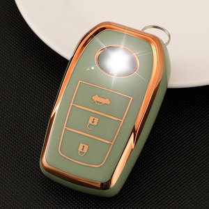 Étui de protection pour clé en TPU avec bord doré pour Toyota Chr Rav4 Auris Avensis Prius <span class=keywords><strong>Aygo</strong></span> Camry Corolla Land Cruiser 200 Prado Crown Shell Fob - Product Image 2
