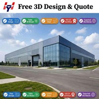 Estructura de Acero Pesado para Almacenes, Naves Industriales, Cobertizos Metálicos, Almacenamiento Industrial, Kit de Estructura de Acero Prefabricada con Soldadura