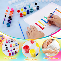 Juego de Pintura Acrílica Reutilizable Panwenbo, 12 Colores en Tiras, con 2 Pinceles, Pinturas Acrílicas No Tóxicas en Frascos