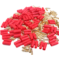 Connecteurs plaqués or Amass 3.5mm de haute qualité Fiche banane 3.5mm mâle à femelle avec gaine de boîtier rouge pour batterie Lipo