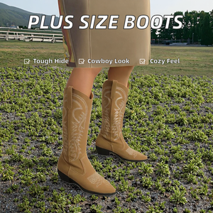 <span class=keywords><strong>Bottes</strong></span> longues pour femmes - <span class=keywords><strong>Bottes</strong></span> à talons épais de style européen vintage avec broderie, <span class=keywords><strong>bottes</strong></span> longues pour femmes en denim western - Product Image 2