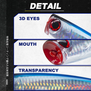 Esca Artificiale D1 110mm 20g Galleggiante per Acque Salate e Dolci, Popper per Pesca - Product Image 4