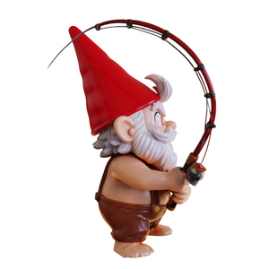 Statua da Giardino Personalizzata in Resina a Forma di Gnomo Pescatore, Decorazione per Esterni, OEM ODM, Divertente Statuetta di Nano, Vendita all'Ingrosso di Gnomi Pescatori in Resina - Product Image 3