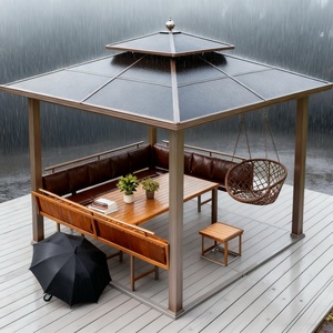Gazebo Solar de Lujo Económico, Marco de Aluminio con Recubrimiento en Polvo, Techo Metálico, Parasol <span class=keywords><strong>para</strong></span> <span class=keywords><strong>Terraza</strong></span> Exterior - Product Image 6