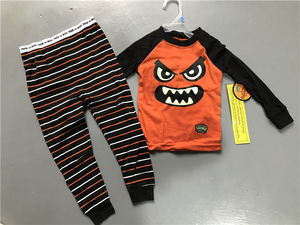Ventes en gros de pyjamas pour enfants garçons, manches longues, col rond, coton, vêtements de marque, lots de stock - Product Image 2