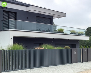 Hàng rào vườn Đen bột tráng Úc Loại 3D Nhôm dọc lưỡi hàng rào - Product Image 4