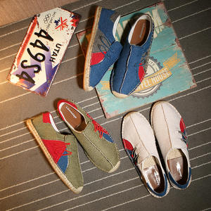 รองเท้าผ้าใบผ้าลินินสำหรับชาวประมงรองเท้าสลิปออนสำหรับผู้ชายรองเท้าโลฟเตอร์แบบปักกิ่งโบราณแบบใหม่ - Product Image 5