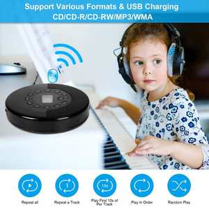 Reproductor de CD Bluetooth Portátil Recargable con Altavoces Integrados, Compatible con MP3 y WMA, para Aprender Inglés, Viajes, Audio Estéreo, Reproductor de Música - Product Image 3