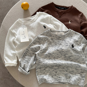 Child Star Circle Boys Long Sleeve T-Shirt Solid Color Breathable Base Layer S Size Spring Style Outerwear Top - Product Image 4