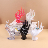 Support de présentoir à bijoux en plastique pour bagues et bracelets, modèle de main OK-Gestured, personnalisable, multicolore