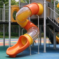 Ensemble de toboggans pour aire de jeux extérieure pour enfants avec toboggan tubulaire et toboggan ondulé pour les acheteurs de matériel de maternelle et de parcs, qualité commerciale