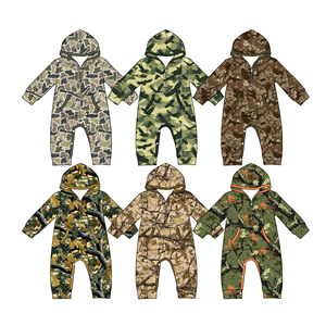 Combinaison à capuche zippée camouflage personnalisée pour bébés garçons, vente en gros, vêtements de boutique de mode, usine de vêtements pour nourrissons et tout-petits, vêtements du Sud - Product Image 1