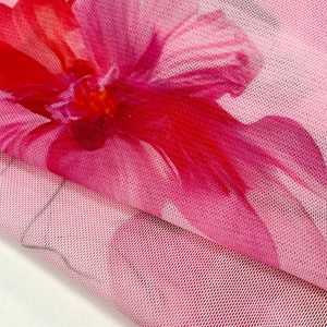 Mềm Lưới Tùy Chỉnh In Kỹ Thuật Số Đàn Hồi Vải Tuyn <span class=keywords><strong>Polyester</strong></span> 4-Cách Căng Điện Lưới Lưới Vải Cho Đồ Lót Đồ Bơi - Product Image 4