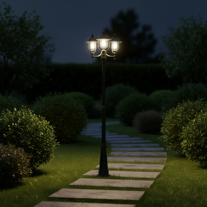 Lampadaire d'extérieur LANDA 3x E27 100W IP65 Corps en aluminium Lumière chaude 3000K Éclairage de jardin et de chemin - Product Image 2