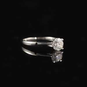 M19A Abiding Heart Prong Setting Ouro Branco Sólido 9 Karat Rodada 6.5mm 1CT CVD HPHT Laboratório Diamante Solitário Anel de Noivado - Product Image 5