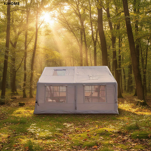 Pompa ad aria manuale per tenda da campeggio gonfiabile, portatile, <span class=keywords><strong>facile</strong></span> da montare, impermeabile, antivento, 3-4 stagioni, in tessuto Oxford, con finestra a rete e finestra per la canna fumaria, due porte - Product Image 2