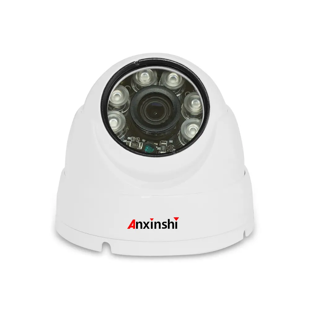 Anxinshi-cámara de seguridad al aire libre, 4MP, POE, IR, domo, carcasa de Metal
