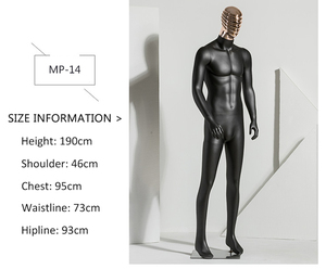 Maniquí de cabeza de modelado para hombre, soporte de exhibición de <span class=keywords><strong>cuerpo</strong></span> <span class=keywords><strong>entero</strong></span>, modelo negro de alta calidad - Product Image 3