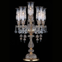 Lampe de table en cristal moderne avec source de lumière LED pour chambre à coucher table de chevet bureau étude éclairage décor
