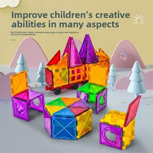 Piastrelle Magnetiche Colorate per Costruzioni e Assemblaggi per Bambini - Gioco Creativo Fai-da-Te con Magneti Colorati - Product Image 5