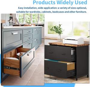 Glissières de tiroir à montage latéral à roulement à billes à 3 sections à extension complète en stock - Product Image 4