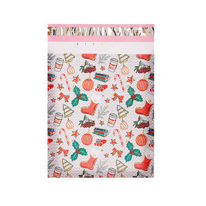 Sobres de poliéster con estampado personalizado, sobres de Feliz Navidad de 10X13 pulgadas, ecológico, de Papá Noel, envío por correo - Product Image 5