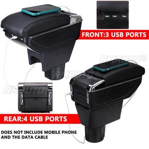 <span class=keywords><strong>Accoudoir</strong></span> double couche pour Renault <span class=keywords><strong>Duster</strong></span> 2010-2015, boîte de rangement en cuir PU avec 7 ports USB pour Nissan Terrano 3 2014-2018 - Product Image 3